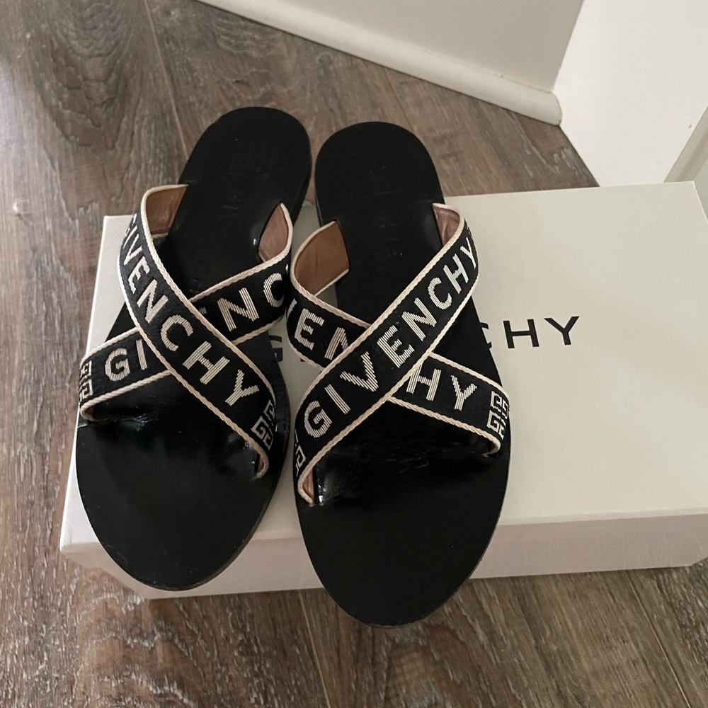 Givenchy black leather sandals